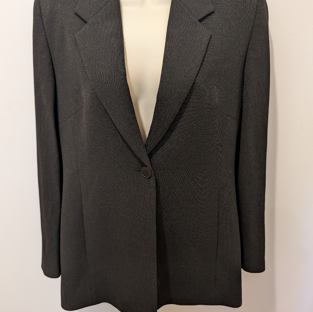 Max Mara Black/Charcoal Grey Blazer Size 8